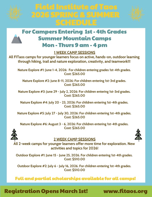 2026 Nature Explore Schedule